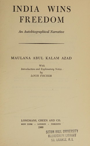 Cover of India Wins Freedom by Maulana Abul Kalam Azad