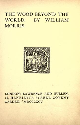 Cover of The wood beyond the world by William Morris