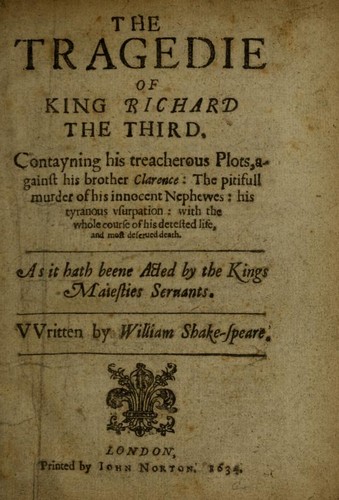 Cover of Richard III by William Shakespeare