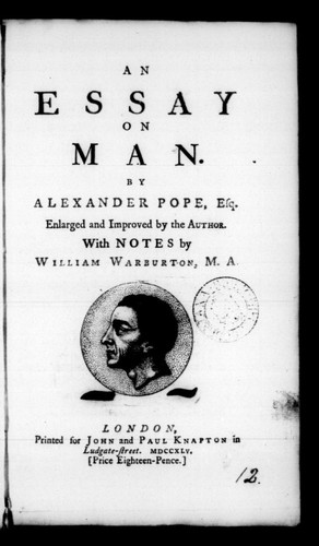 Cover of An essay on man by Alexander Pope