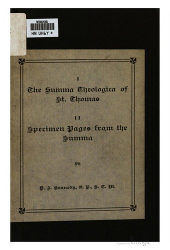 Cover of Summa Theologica by Thomas Aquinas