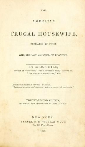 Cover of Frugal housewife by Lydia Maria Child