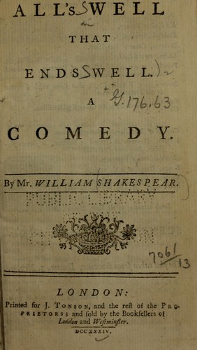 Cover of All's Well That Ends Well by William Shakespeare